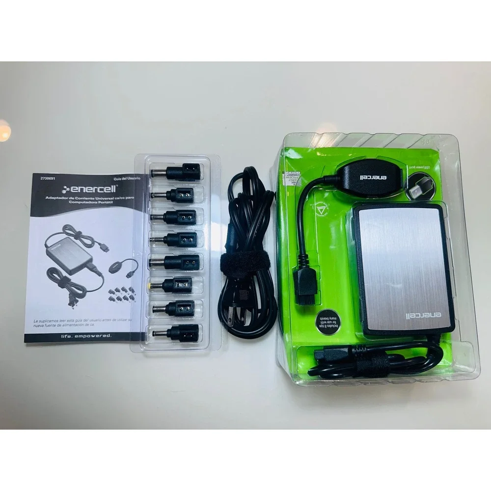 Enercell 90W Slim AC Universal Laptop Power Supply 19V 2730691 with 8 Tips USB
